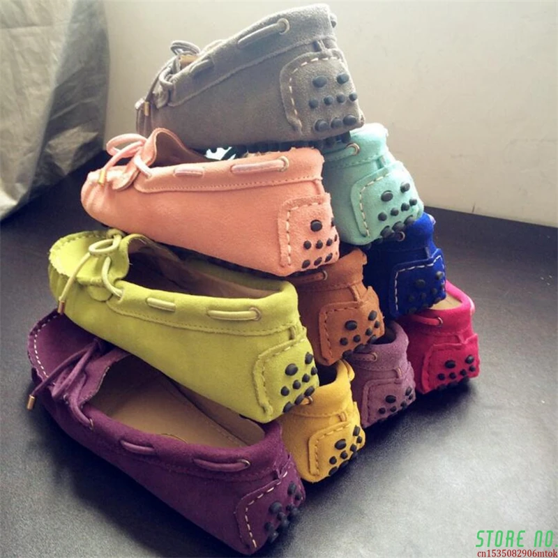 

Women Shoes Genuine Leather Round Toe Slip On Ladies Shoes Casual Loafers Comfortable Ballet Flats Female Footwear