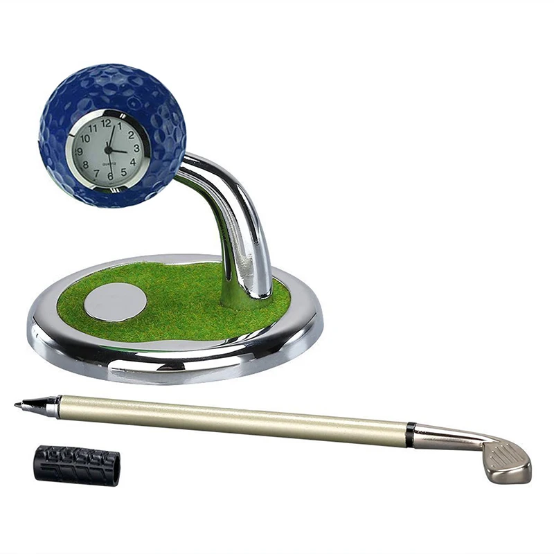 

Новинка, популярный Настольный держатель для мини-ручки для гольфа с часами, настольное украшение для гольфа, подарок для офиса и дома