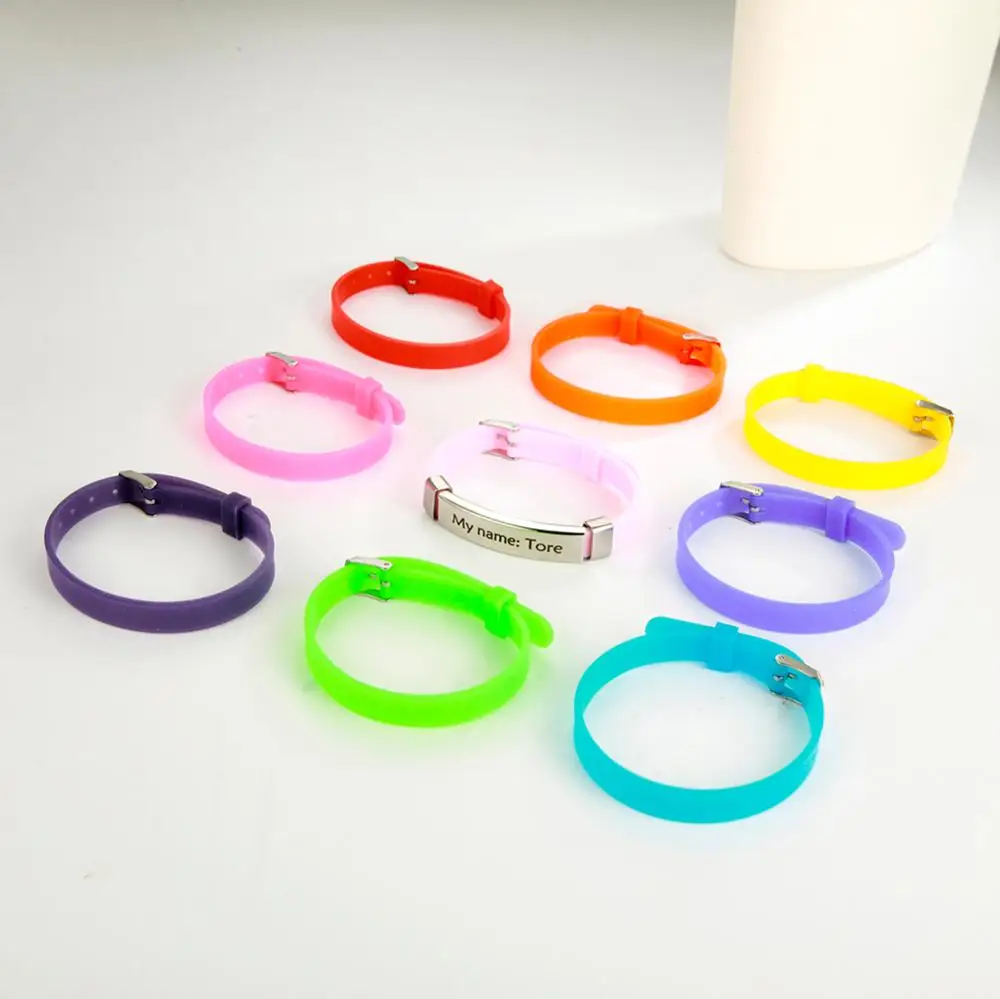 likgreat personalize kids baby id bracelets soft silicone rudder stainless steel children girls boys custom emergency name phone free global shipping