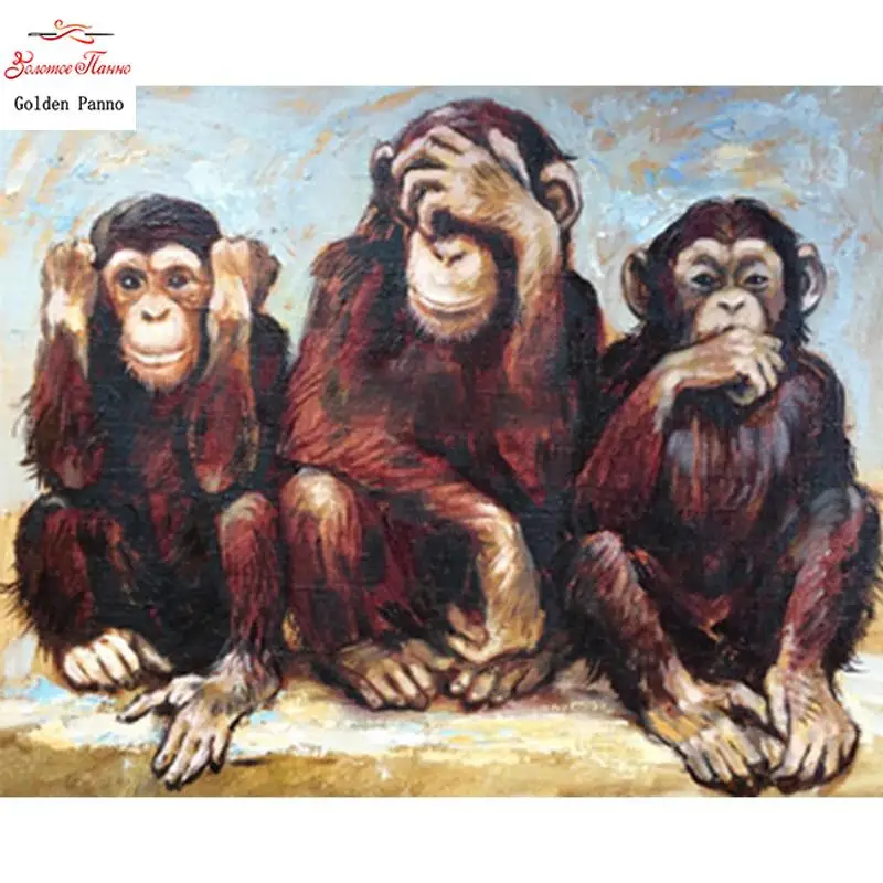 NEW Sale Diamond Painting family Monkeys Full Square Diamond Embroidery Picture Of Rhinestones Diamond Mosaic home decor