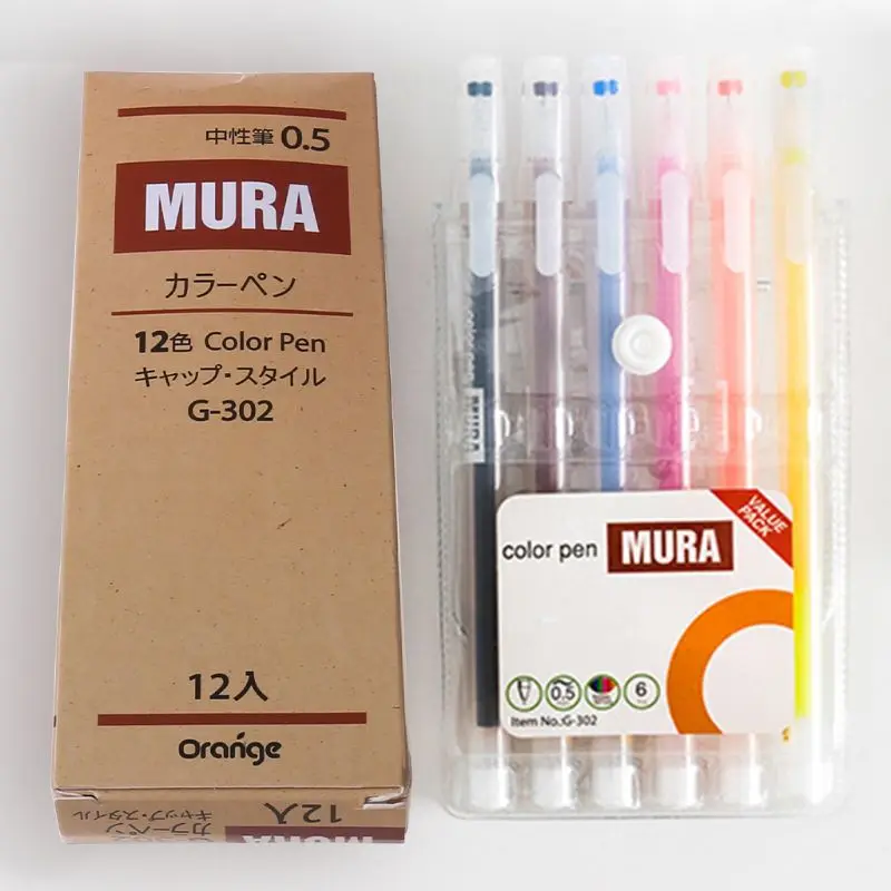 

6/12 Colors Gel Pen Ballpoint 0.5mm Ink Plastic Neutral Maker Pens Stationery School Office Supply