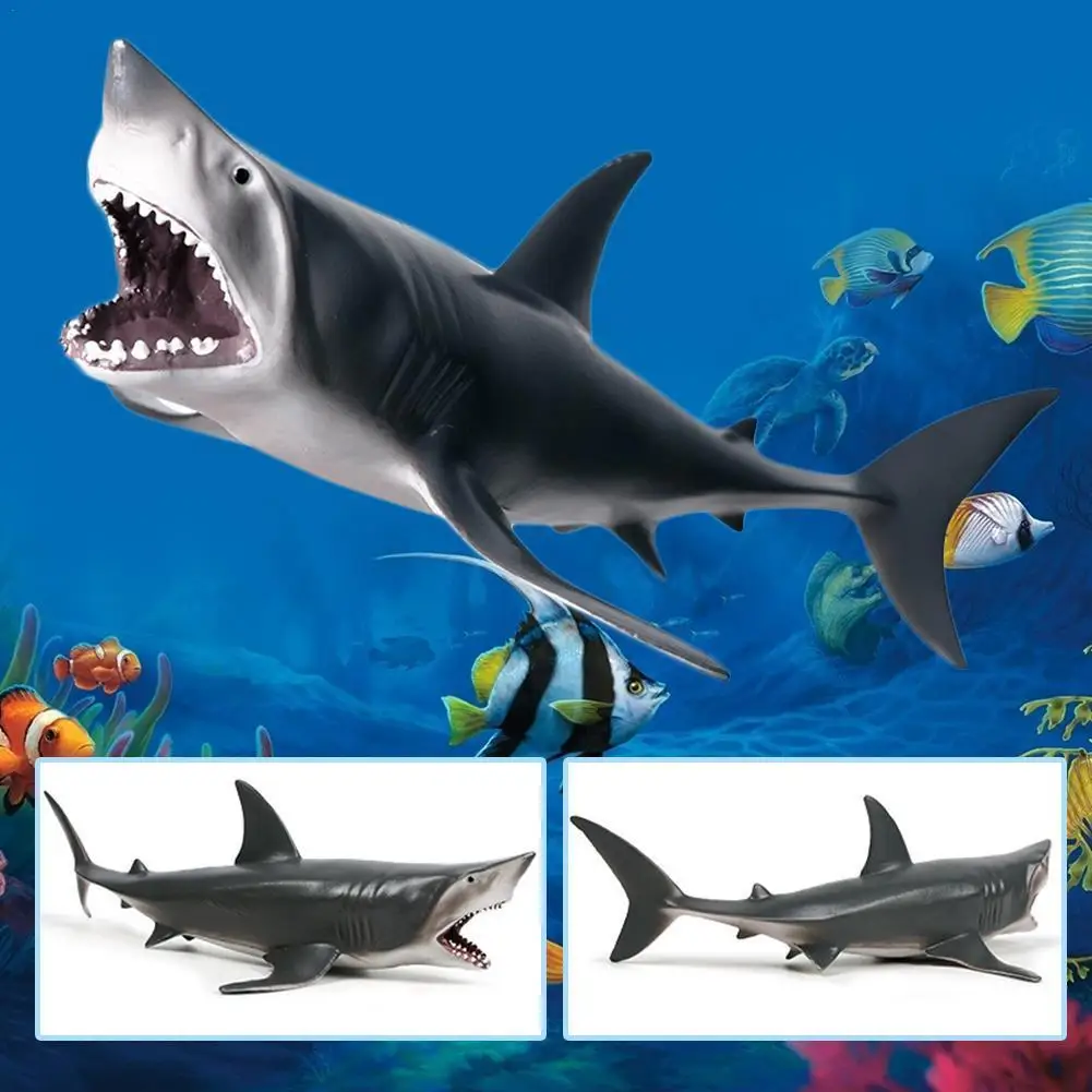 

1Pcs Lifelike Shark Shaped Toy Realistic Motion Simulation Kids Material Gift Model PVC 20.5*12.5*6.5CM Animal For Boy Chil Y1K4