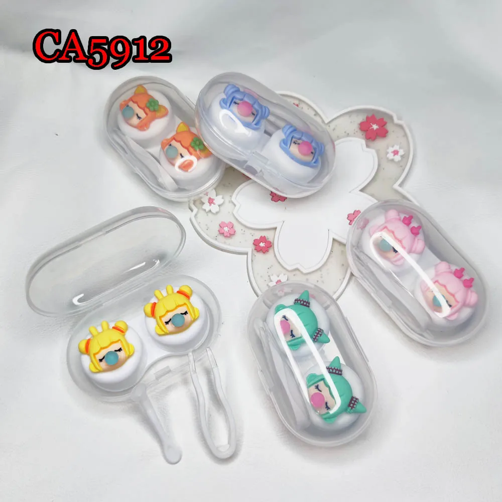

Pocket Contact Lens Cases Sleeping Girl Box Convenient Travel Kits for Contact Lens Small Container For Outdoor CA5912