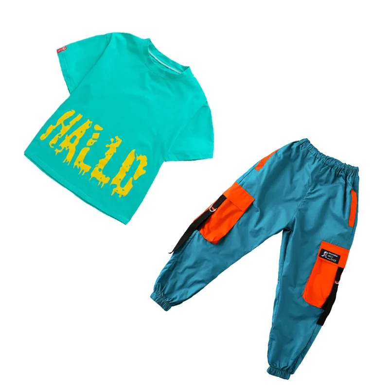 

Children Hip Hop Clothing T shirt Top Running Casual Pants for Girl Kid Jazz Dance Costume Wear Ballroom Dancing Clothes