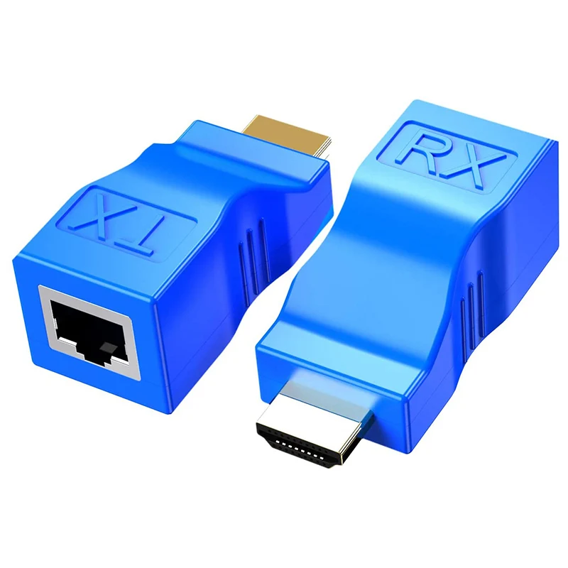 

2 пакета HDMI-удлинитель, HDMI-RJ45 преобразователь ретранслятор над Cat 5E / 6 1080P до 30 м удлинитель для HDTV PS4 STB 4K 2K