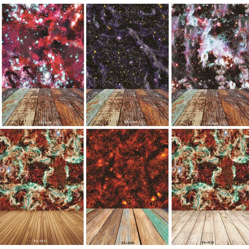 

Vinyl Custom Photography Backdrops Prop Space Starry Sky and floor Theme Photography Background FA20419-91