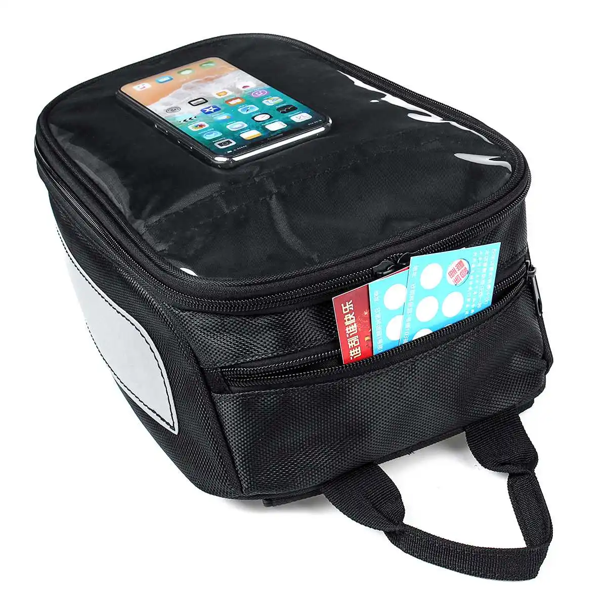 

Magnetic Motocycle Tail Bag Back Seat Tank Bag Oil Fuel Tank Multifunctional Shoulder Saddle Touch screen Navigation Phone GPS