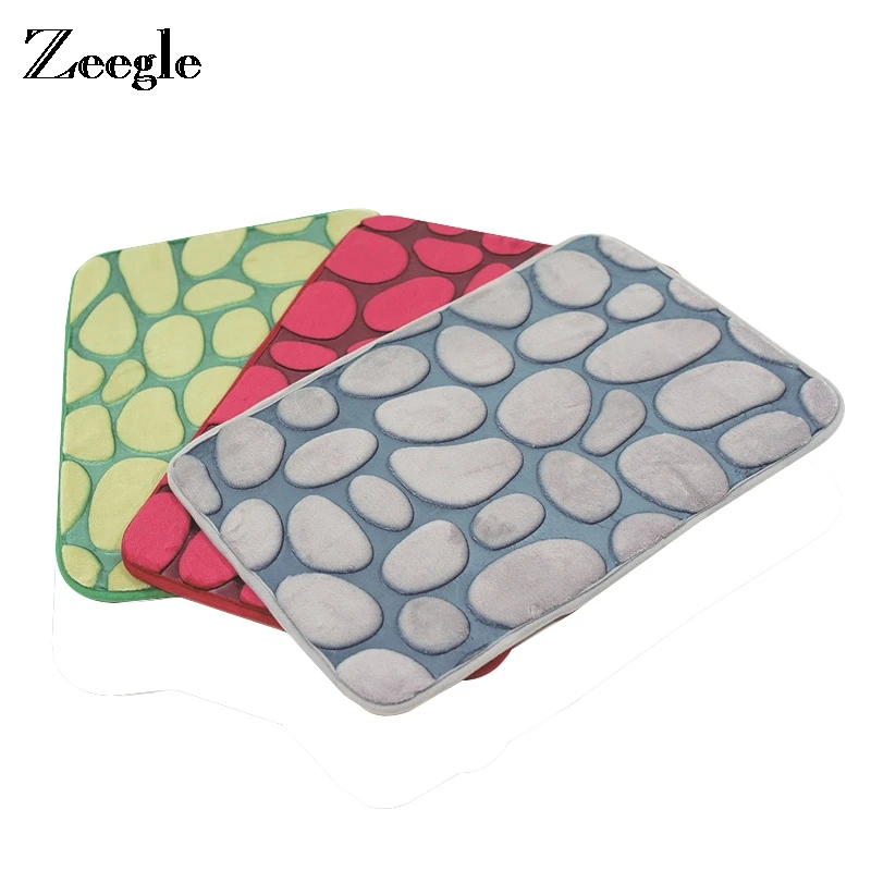 Zeegle 3D тисненый коврик с галькой для прихожей входной Нескользящие Коврики