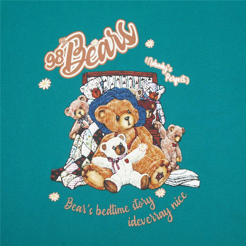 

LINDSEY SEADER Men's Tshirt Bears Doll Box Printed Vintage Hip Hop Oversized Cotton Casual Harajuku Streetwear Tee Top Tshirts