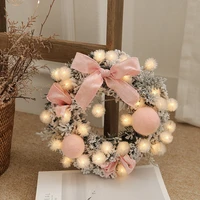 30cm garland christmas decorations wreath artificial rattan hanging garland with led light front door home party new year 2021