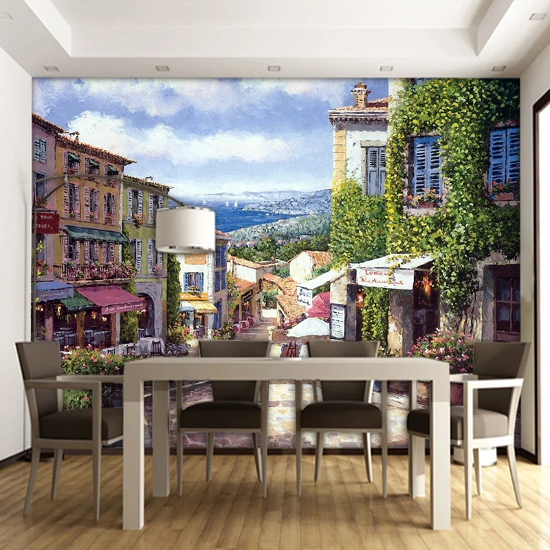 Европейский стиль ретро кафе бар чайный магазин столовая гостиная задний фон для телевизора Настенные обои 3D Роспись