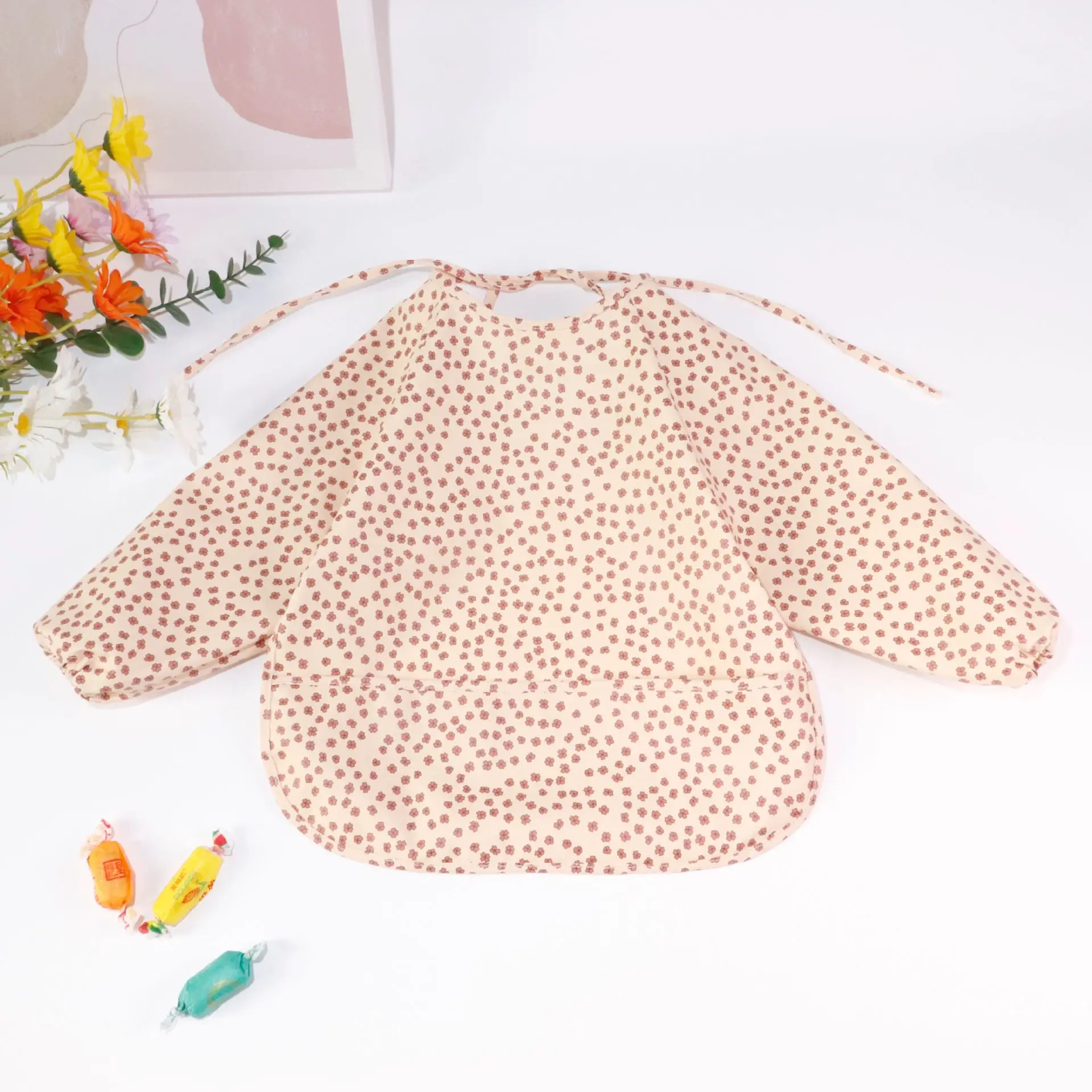 Baberos impermeables de manga larga para beb&eacute;, conjunto de 2 unids/set, bata para beb&eacute; (0-3 a&ntilde;os)-2