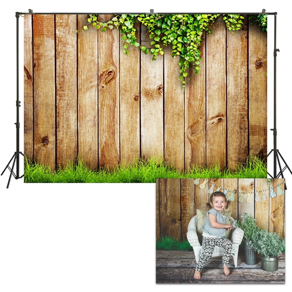 

HUAYI Photo Background Easter Day Photography Backdrops Newborns Baby Child Studio Spring Old barn wood photo Backdrop D-6162