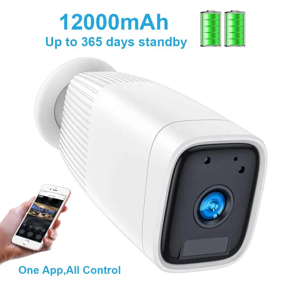 Беспроводная перезаряжаемая батарея камера 1080P видеонаблюдения обнаружение