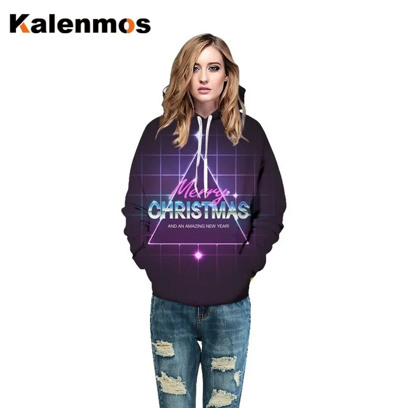 Для женщин и мужчин толстовки пара Рождество с надписью костюмы принтом унисекс