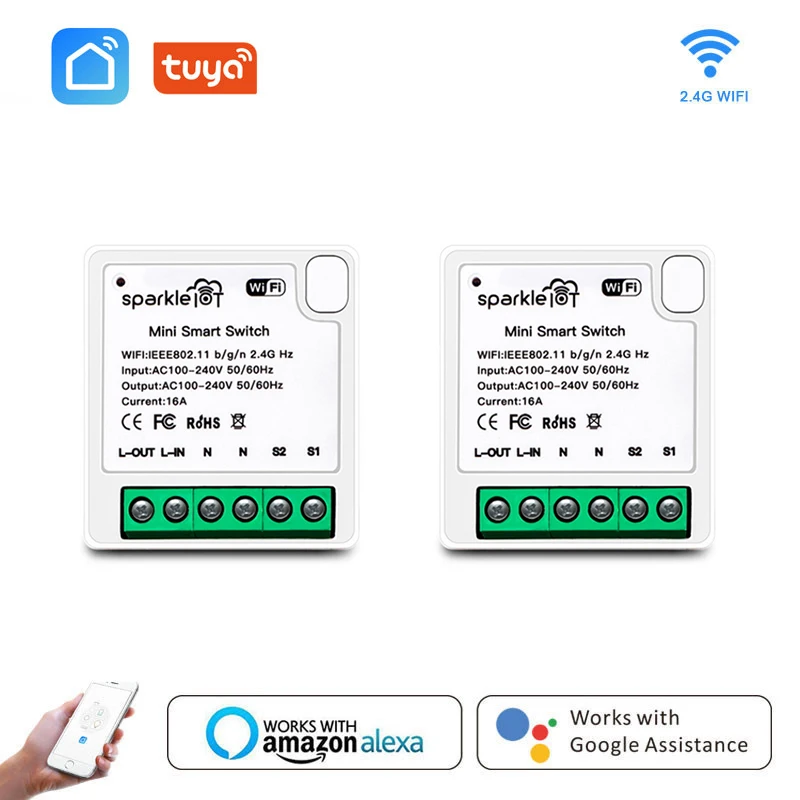 

Умный мини-выключатель, 16 А, с поддержкой Wi-Fi
