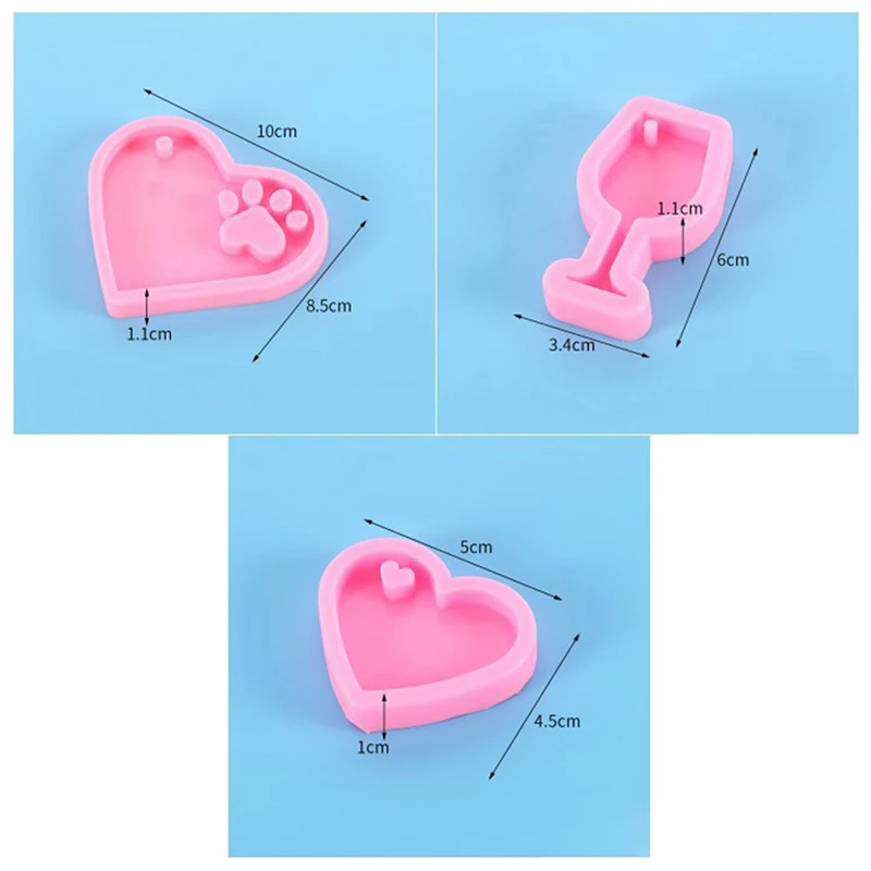 

Love Bear Paw Wine Glass Silicone Casting Epoxy Molds For DIY Resin Pendant Keychain Jewelry Tools Mould Uv Epoxy Handmade Craft