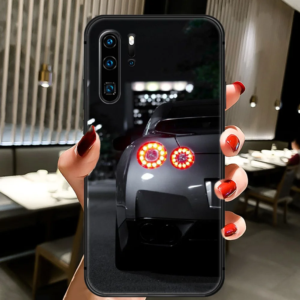 

Sport Car Cool GTR Phone Case Cover Hull For Huawei P8 P9 P10 P20 P30 P40 Lite Pro Plus Smart Z 2019 black Etui Soft Funda 3D