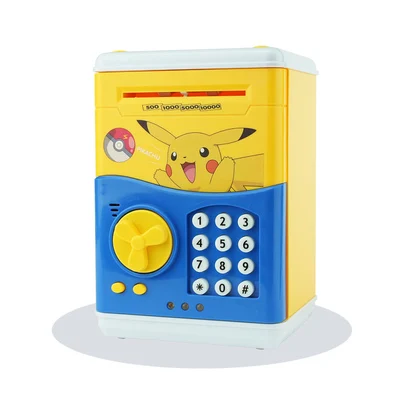 pikachuB alcancia Large Piggy Bank Safe ATM Bank Saving Box Music Money Box Electronic Piggy bank kitty Cat Paper Money Cash Coin Bank - Цвет: pikachuB