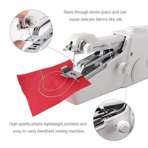

Mini Hand Sewing Machine Portable Household Stitch Sew Needlework Cordless Clothes Fabric Electronic Sewing Machine Accessories