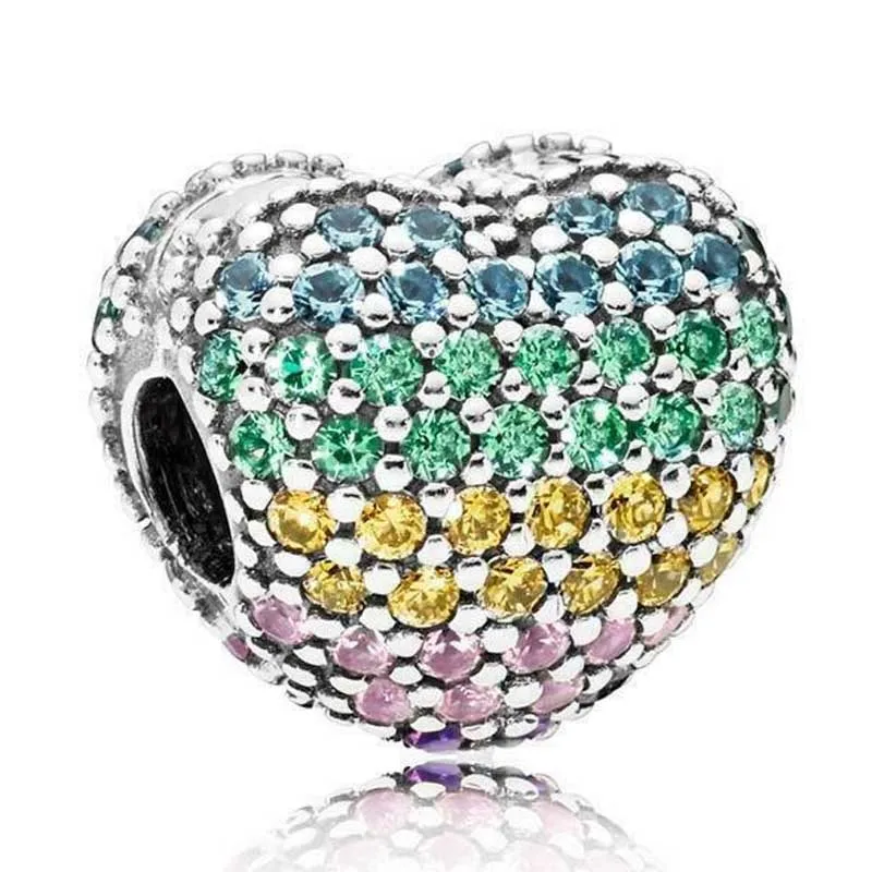 

Fashion Pave Open My Enchanted Heart Leaves Snowflak Barrel Clip Lock Charm 925 Sterling Silver Beads Fit Bracelet DIY Jewelry