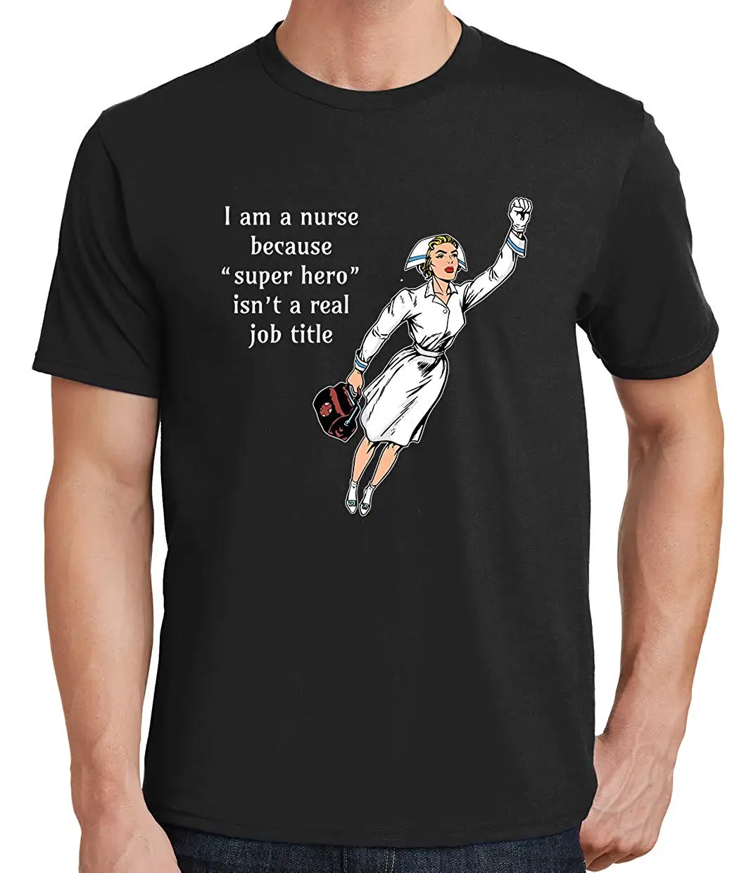 

Tenacitee Men's Super Hero Nurse T-Shirt Men T Shirt 2019 Summer 100% Cotton