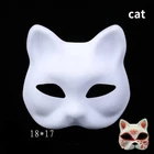 Самодельные маски с рисунком целлюлозы, белые маски с котами и лисами, реквизит для украшения лица для вечевечерние, для мужчин, женщин, детей, граффити, день рождения, Пасха