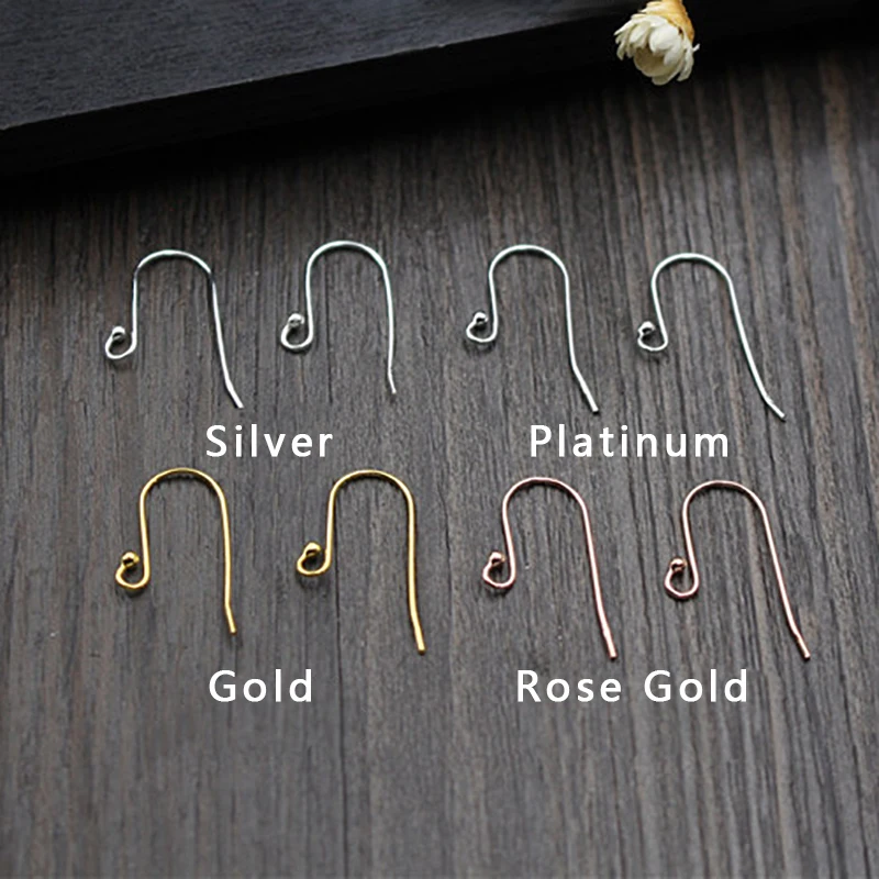 2pair French 925 Silver Color DIY Findings Ear Hook For Jewelry Making Accessories Hook Earrings Supplies Wholesale