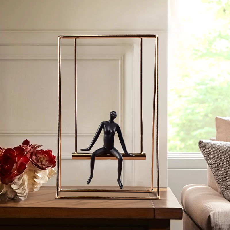 Абстрактная Статуэтка из смолы для медитации Металлическая статуэтка ручной