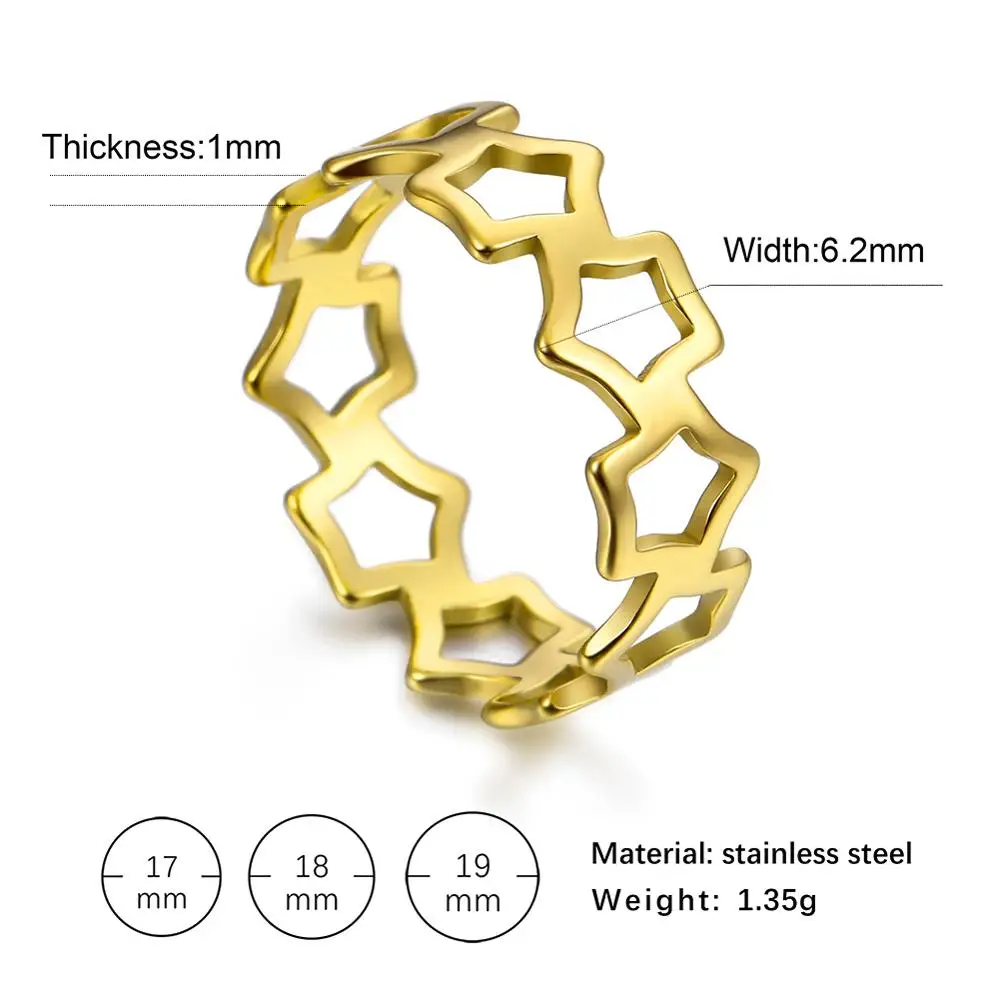 Skyrim Простой вырез пятиугольник обручальное кольцо для женщин Элегантный браслет