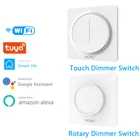 Tuya Wi-Fi умный роторныйсенсорный светильник Диммер 100-240V Tuyaприложение Smart Life дистанционного Управление работает с Alexa Google Home