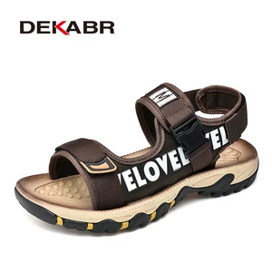 Мужские Нескользящие сандалии DEKABR, черная классическая удобная мягкая пляжная обувь для улицы, для прогулок, лето 2019