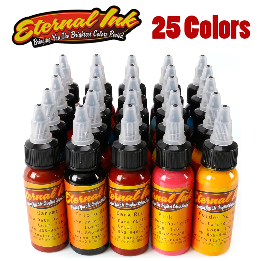 

new 25 pieces / set of tattoo ink 30 ml / bottle of eyebrow tattoo color permanent tattoo pattern paint supply cosmetic set