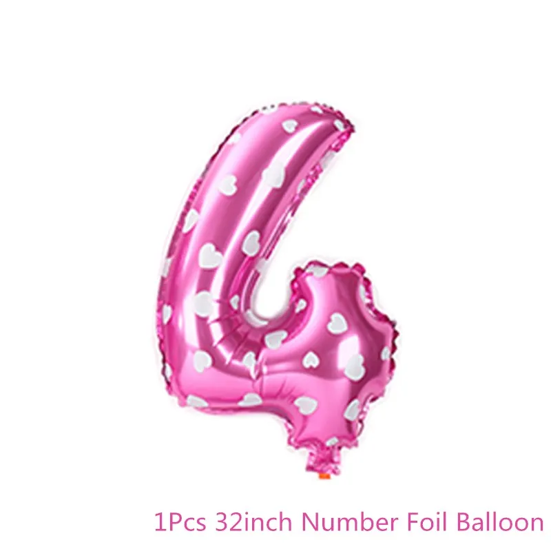 1Pcs Chicinlife 4th Happy Birhday Декор номер Синий Розовый 4 фольги шар корона шляпа дети мальчик девочка 4 года День рождения принадлежности - Цвет: 1Pcs