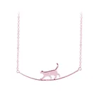 Креативное милое 925 подвеска в форме кота из серебра ожерелье для женщин с принтом животных для девочек ключица цепочка ожерелье 