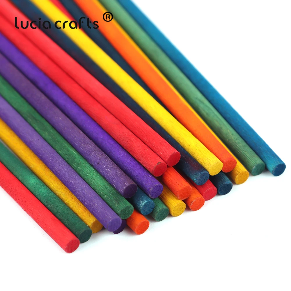 

Lucia Crafts 50pcs/lot Wooden Stick DIY Craft Child Supplies Kids Handwork Art Crafts E0724