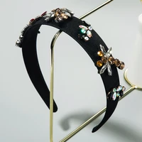 baroque style hair hoop ladies inlaid rhinestones dragonfly bee headband high end outgoing fashion temperament hair jewelry