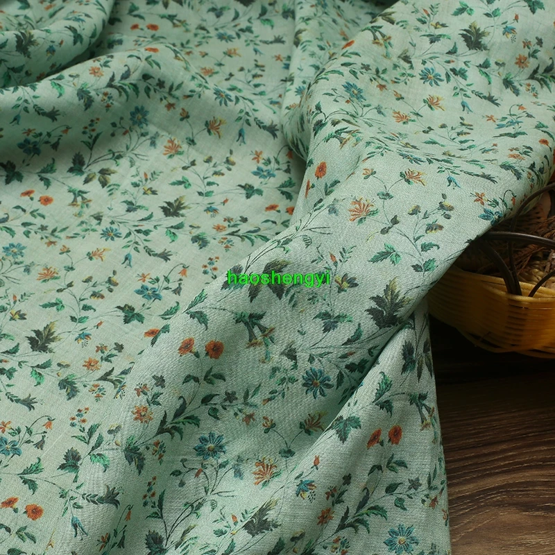 Ретро пасторальная свежая ткань ramie с принтом платье-халат для одежды | Дом и сад