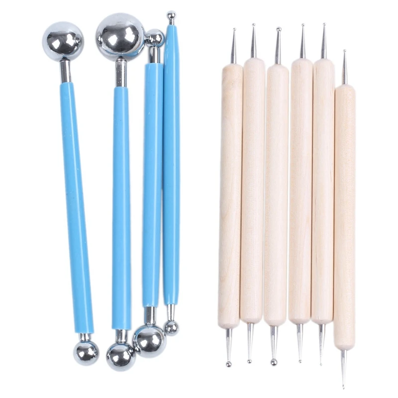 

10 Piece Dotting Tools Ball Styluses for Mandala Rock Painting, Pottery Clay Craft, Embossing Art Promotion