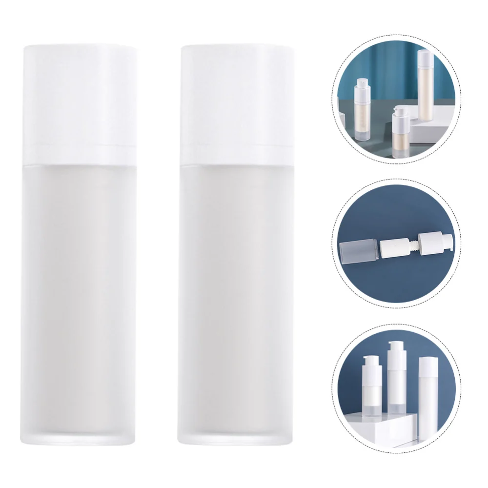 

2pcs 30ml Cosmetic Dispenser Airless Pump Bottle Travel Refillable Bottles