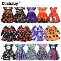 new year halloween toddler girls pumpkin dress baby party witch costume carnival skull dress up cute girls casual clothing