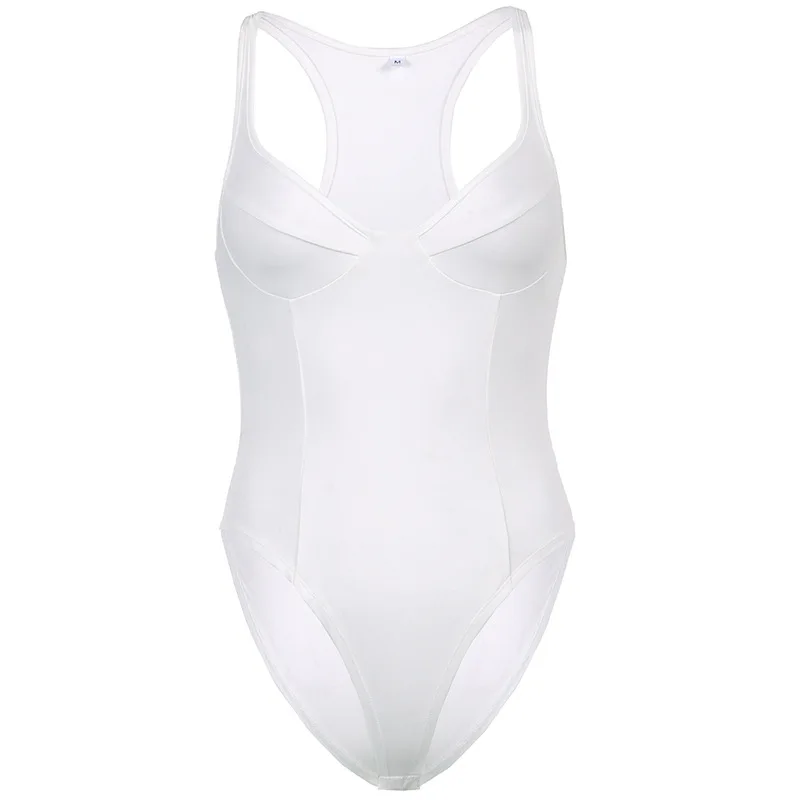 

2021 Summer New Style Women's Solid Color Basic Chest Display V-neck One-piece Women's Sleeveless T-shirt Bottoming Top