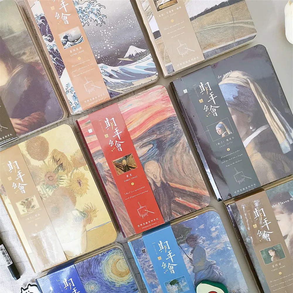 Master Painting Series Creative Van Gogh Monet Art Literary Hand Notebook Van Gogh Monthly Planner Agenda Organizer Cute Travel