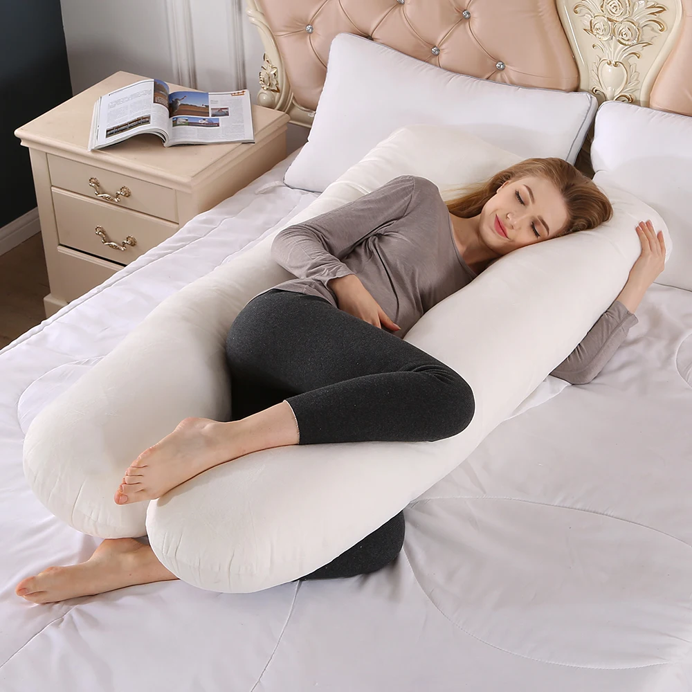 

Maternity Cushion Pillows Body Pillow Bedding Pregnancy Long Pillow For Sleeping 130*70 CM Crystal Velvet Pillow For Pregnan