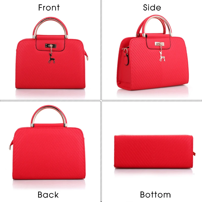 large capacity leather women handbag fawn twill decor top handle bags office fashion female casual tote shoulder bags free global shipping