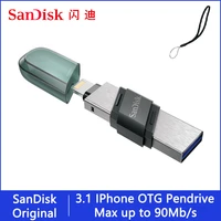 sandisk usb flash drive ixpand otg lightning usb 3 1 stick 256gb 128gb 64gb 32gb pen drive mfi for iphone ipad sdix90n