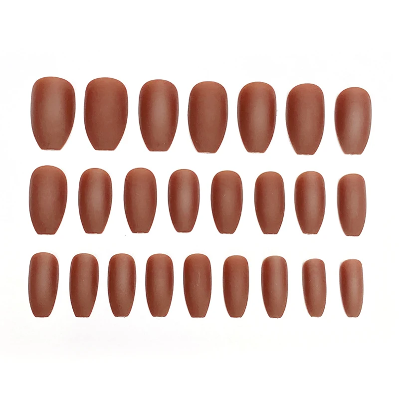 24PCS/box Fashionable Mid-length Elegent Fake Nails press on Lady square Detachable Wearable for Daily Wear nail tips with Glue | Красота и