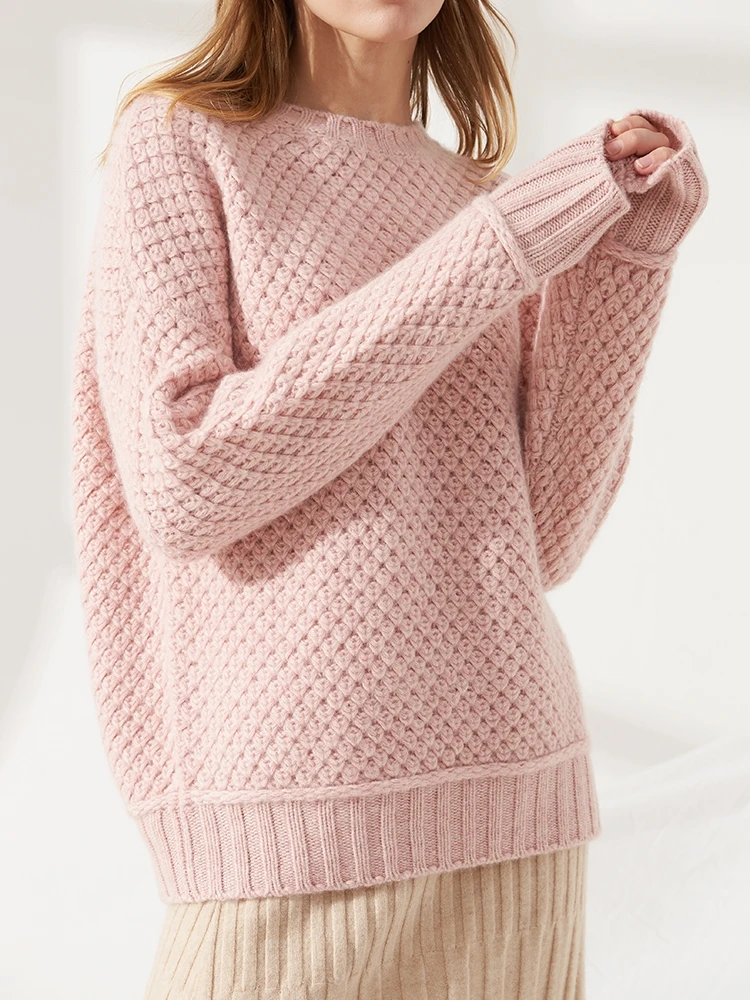 Новинка Зима 100% кашемировый свитер полый дизайн ананас толстый вязаный модный