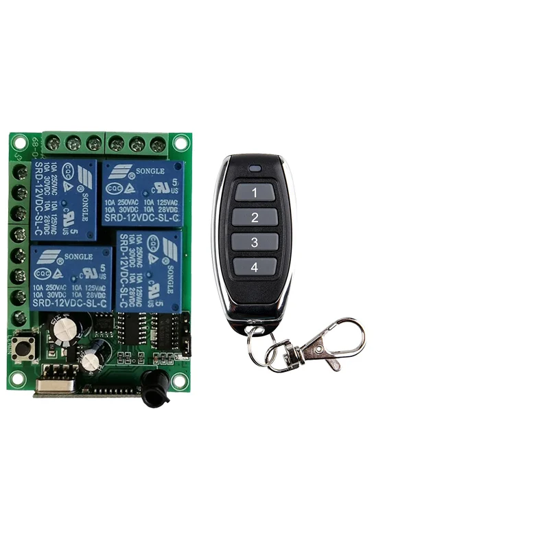 High Sensitivity For DC 12V 24V 4CH Channel Wireless Remote Control Controller Radio Switch 200m Transmitter Receiver | Обустройство