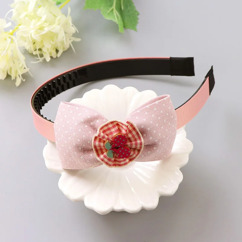 

Girl Bowknot Hairbands with Teeth Anti-skid Hoop Girl Cute Hair Card Headwear Princess